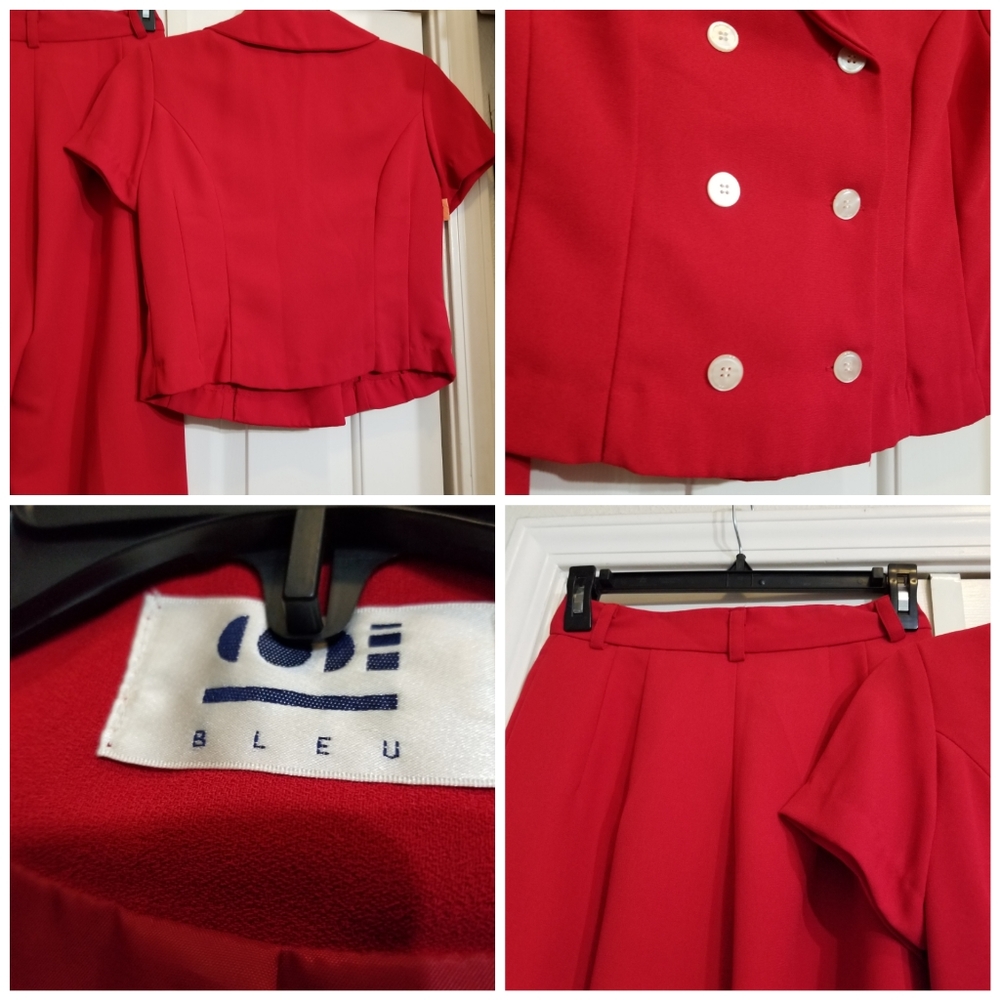 Vintage red 2 piece pant set - Picture 5 of 6